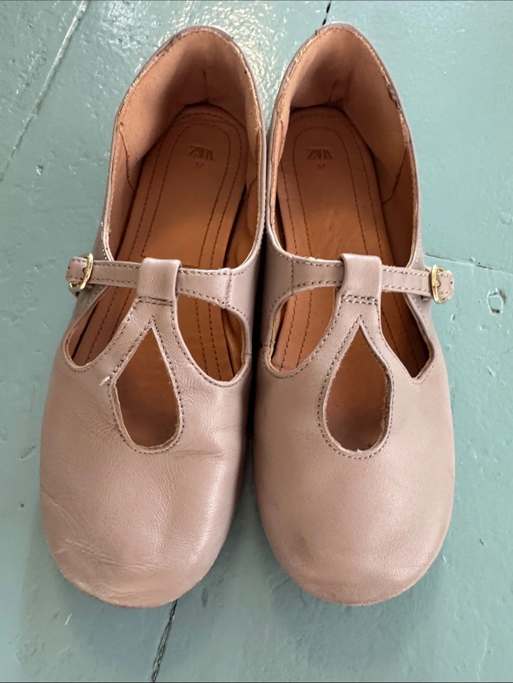 Zara Girls Blush T-Strap Dress Shoes size 37